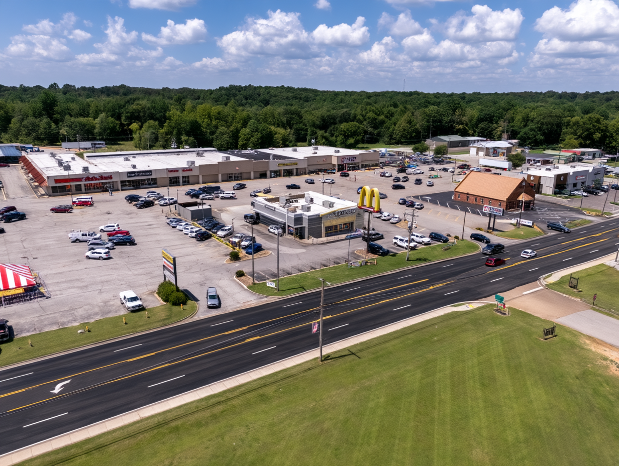 Aerial view of Beech Lake Commons, Lexington, TN